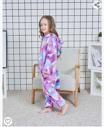 Unisex Kids Animal Unicorn Pajamas One Piece Children Cartoon Gift - Picture 6 of 7