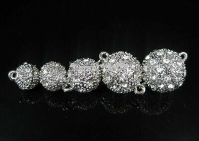 8-14mm Crystal Rhinestone Strong Magnetic Connector Clasp Bracelet Necklace 