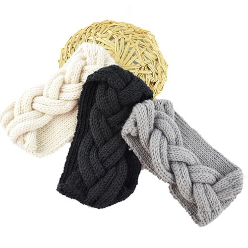 Knot Knitted Woolen Braid Headband Head Wrap Elastic Ear Warmer Hairband Turban - Bild 7 von 30