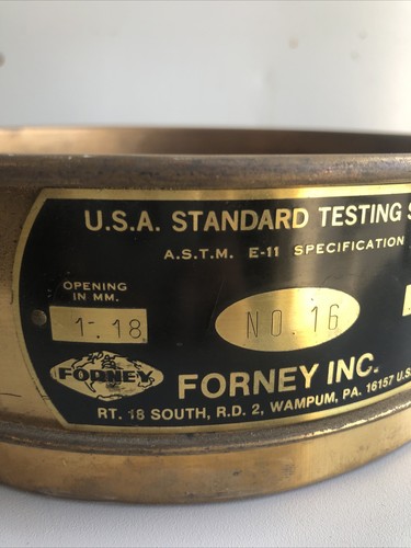 Forney No. 16; 1,8 mm/0,0469 Zoll USA Standard Prüfsieb - Bild 3 von 5