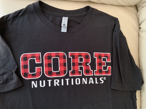 Mens Next Level Core Nutritionals Athletic Workout Black T Shirt Size M