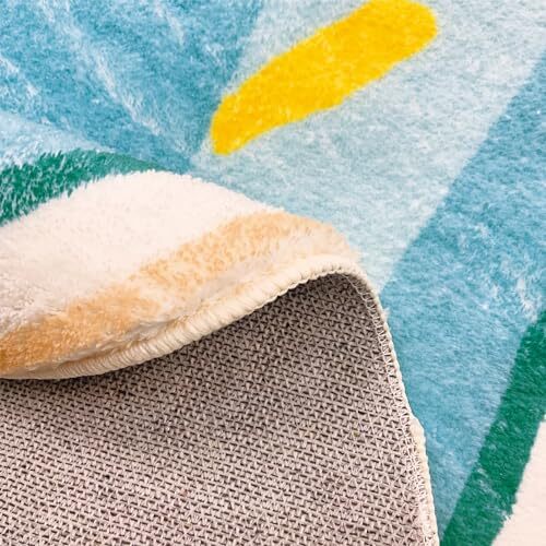 Kids Carpet Round Donut Bedroom Rug Circle Washable Play Mat Playroom 4Ft Blue - Picture 7 of 8