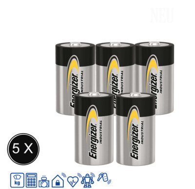 5 x Energizer Industrial Mono D Alkaline LR20 MN1300 1,5V Batterie lose