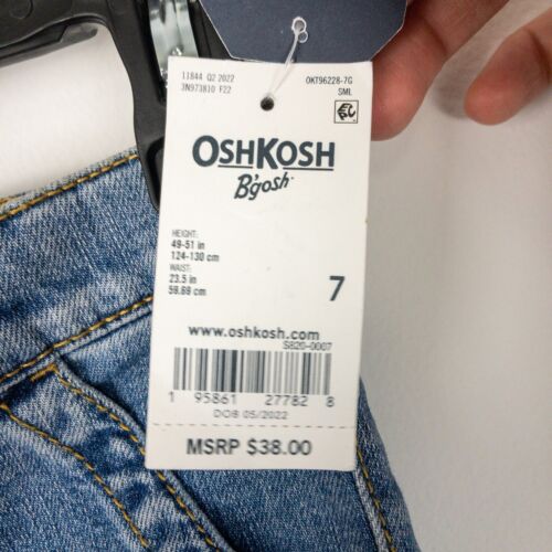 OshKosh Denim Distressed Retro High Rise Flare Jeans Girls Size 7A Blue New - Picture 14 of 15