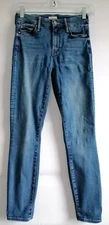 Mother Womens Denim Blue Mid Rise Five Pocket The Looker Cropped  Jeans Size 24