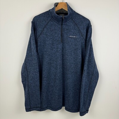 Eddie Bauer Radiator Fleece 1/4 Zip Pullover Navy Blue Mens