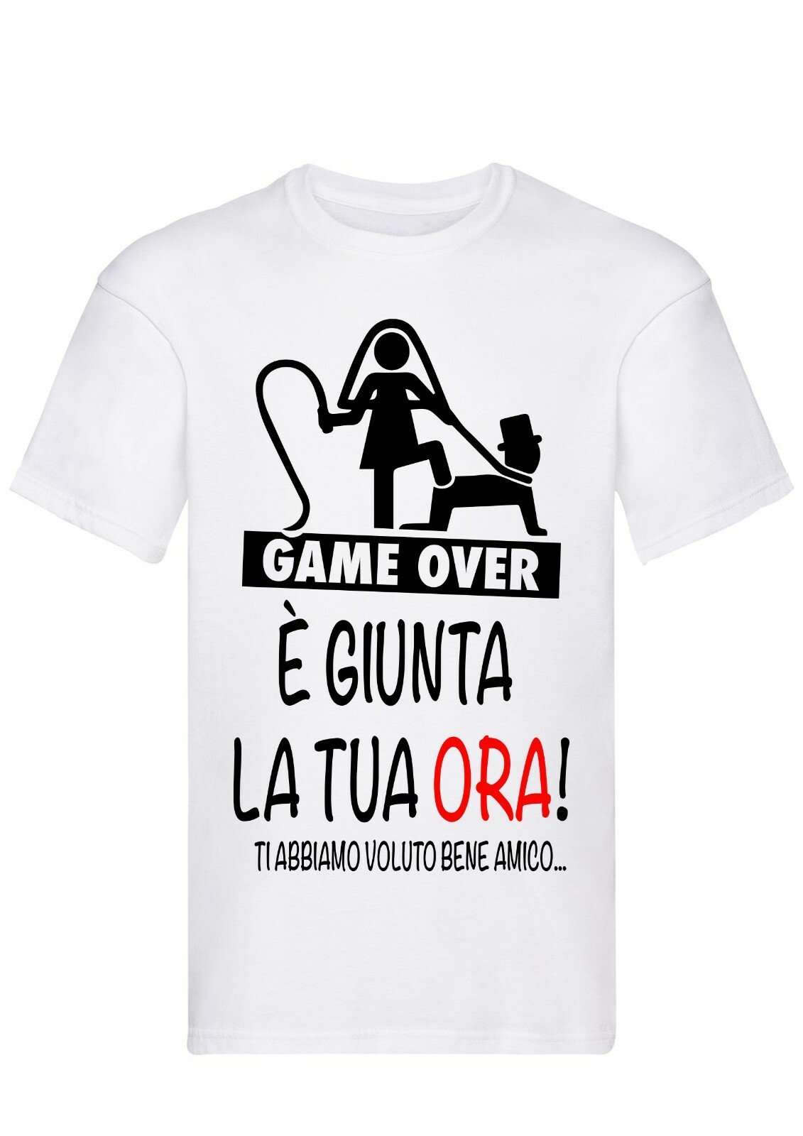 T-Shirt Uomo Addio Celibato Sposo Game Over 100% Cotone Taglia S>XXL