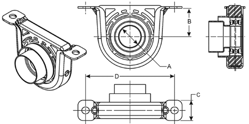 Spicer 212134-1X Dana SPL 70 Series Driveshaft Center Support Bearing ...