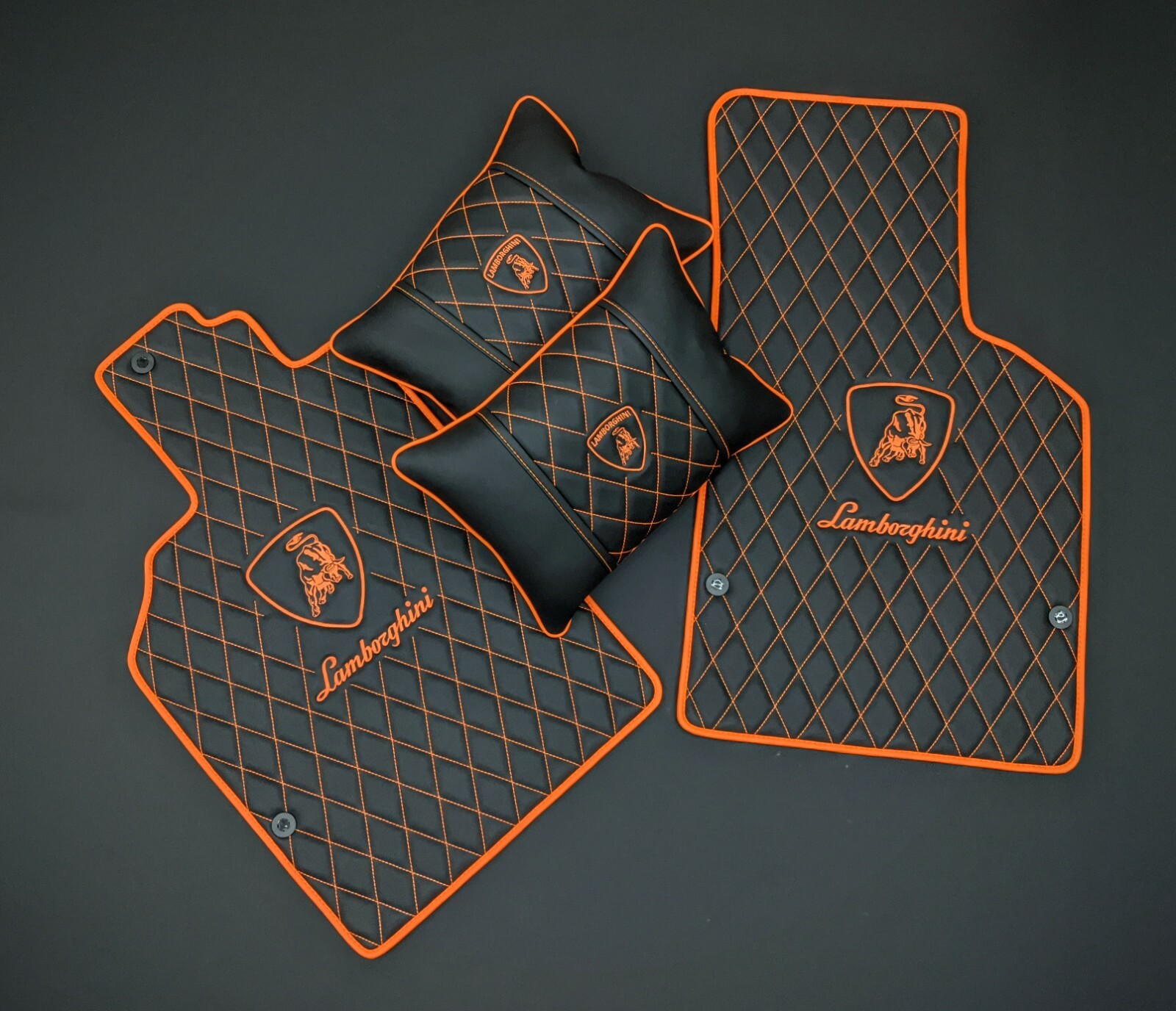 Gallardo Eco Leather Floor Mats, Pillows Black/Orange eBay