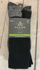 Alpine Design Crew Cut Cushioned Performance Work Socks Black LG 8-12