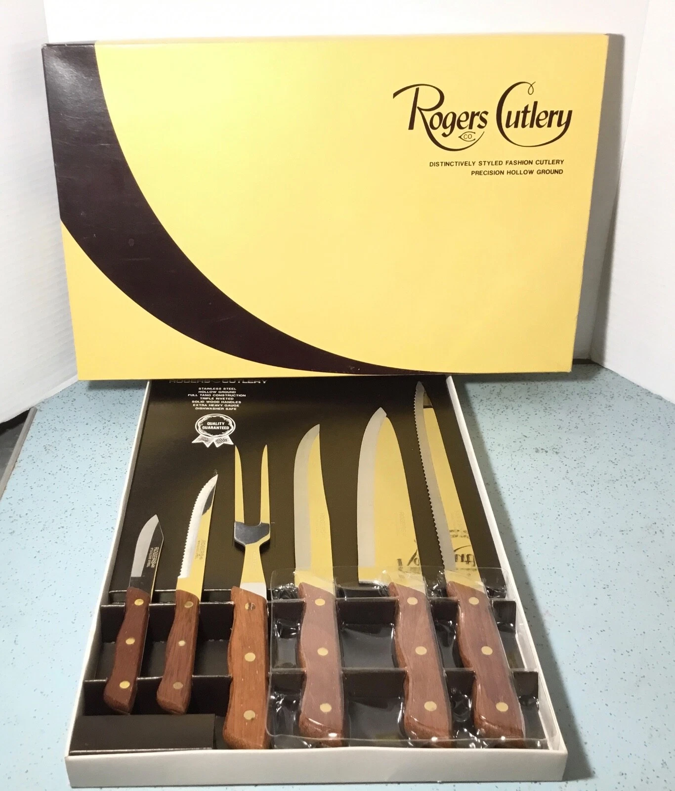 ROGERS CO. CUTLERY 6-PC CARVING SET w/BOX NEVER USED JAPAN