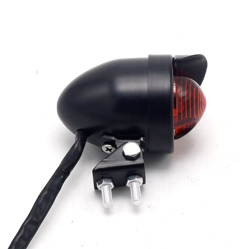 Black Motorcycle 12v Stop Tail Light Brake Rear Lamp Taillight Cafe Racer Bobber - Picture 8 of 9