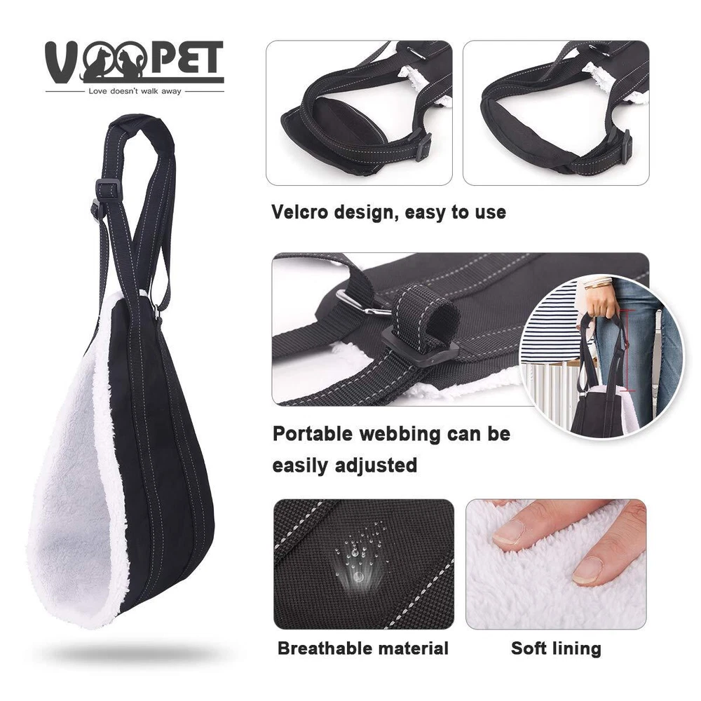 Dog Harness, Adjustable Straps, Medium, Black - Dog Rehabilitation Harness fo...