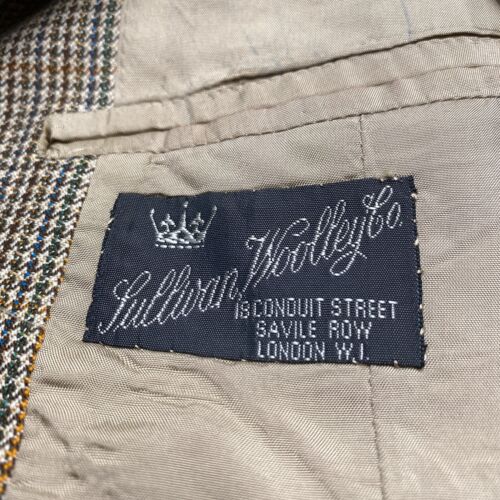 Sullivan Woolley Suit Blazer Jacket 40" Mens Brown Houndstooth Tweed Savile Row - Picture 3 of 6