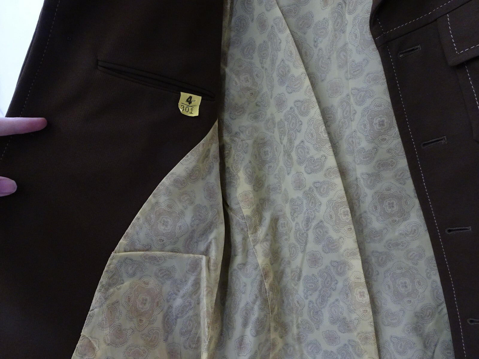 Vintage 70s Mens Long Sleeve Button Jacket Blazer Disco Western Brown Size 42 TF Tania okazja, wyprzedaż