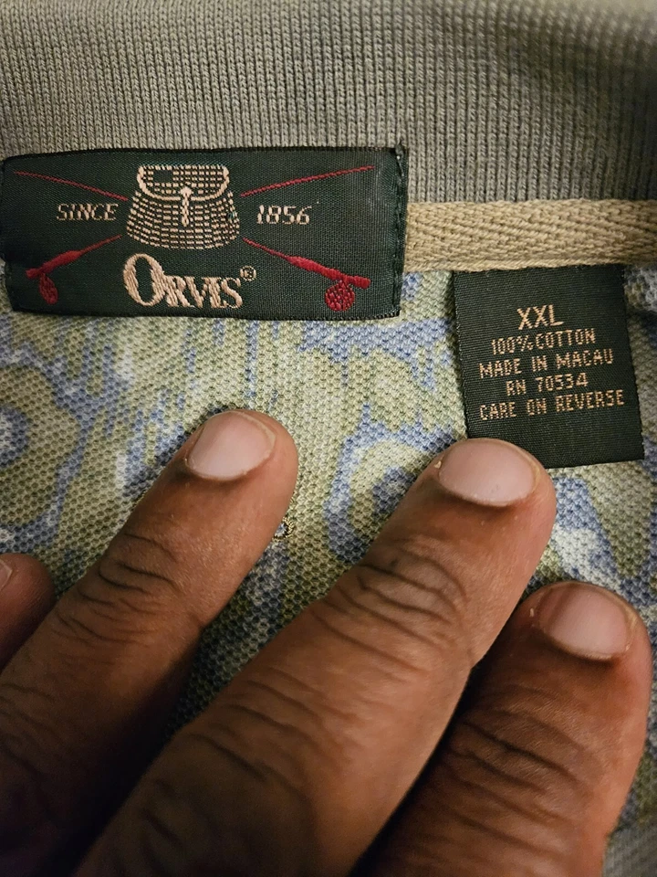 Camisa ORVIS Para Hombre XXL Verde Estampado Floral DE COLECCIÓN Foto 3 de 4