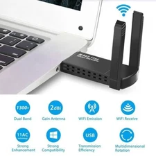 USB 3.0 Wireless WIFI Adapter 1300Mbps Long Range Dongle Dual Band 5Ghz Network