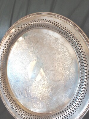 antique sterling silver serving tray