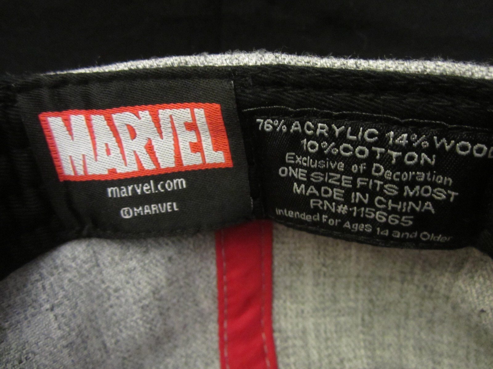 Deadpool Baseball Snap Back  Hat Gray Red Bill - image 4