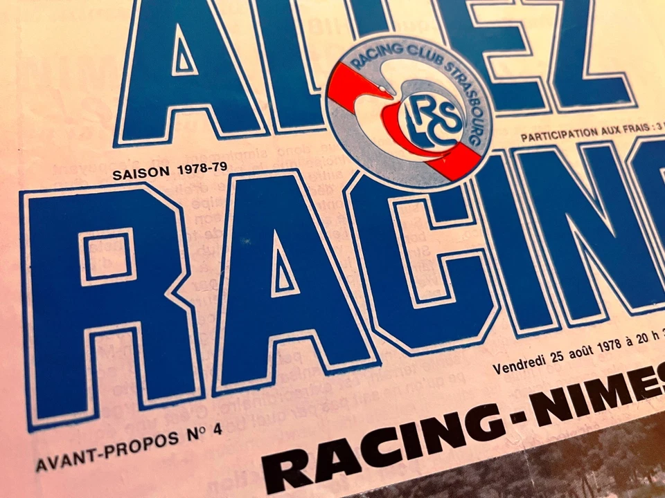 FOOTBALL PROGRAMME MATCH STRASBOURG - NIMES 25/08/1978 ALLEZ RACING RCS RARE - Photo 2/4