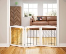 PAWLAND Extra Wide Dog gate for The House, Doorway, Stairs, Freestanding Fold...