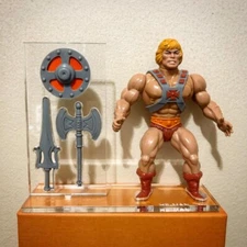 MOTU He-Man Acrylic Base Set / Stand  ** No Action Figure Included **