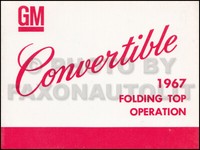 Original 1967 Camaro Und Firebird Convertible Top Owners Manuell Chevy Pontiac
