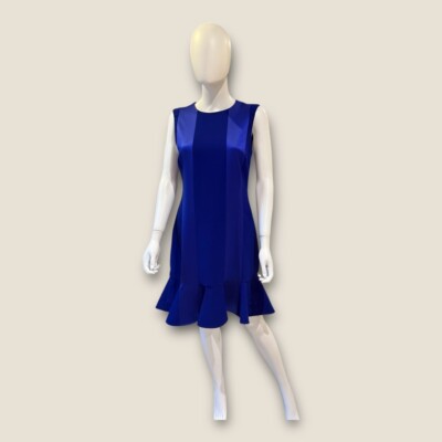 Victoria Beckham Cobalt Blue Panelled Mini Dress UK 10 UK