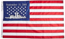 3X5' SEPTEMBER SEPT 11TH Never Forget 911 9/11 SEWN EMBROIDERED FLAG HEAVY DUTY
