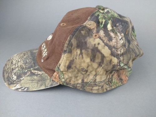 MOSSY OAK HAT Duck Canvas LOGO OUT CAP CAMO SPELL CANVAS BUCKLE STRAP - Picture 2 of 8