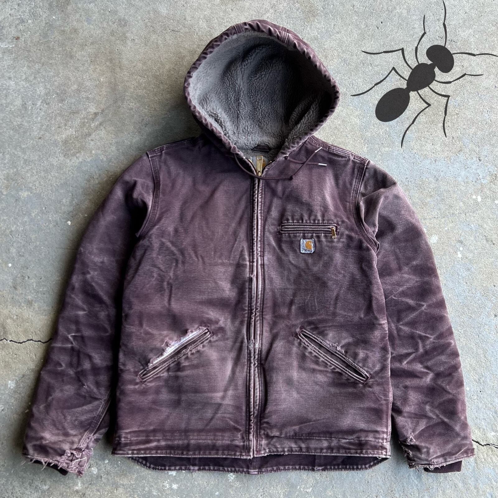 Vintage Y2K Womens Faded Carhartt Hooded Work Jacket