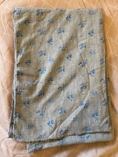Grey Blue floral fabric Loose Material sewing shirts tops dresses 62 x 44 Inches