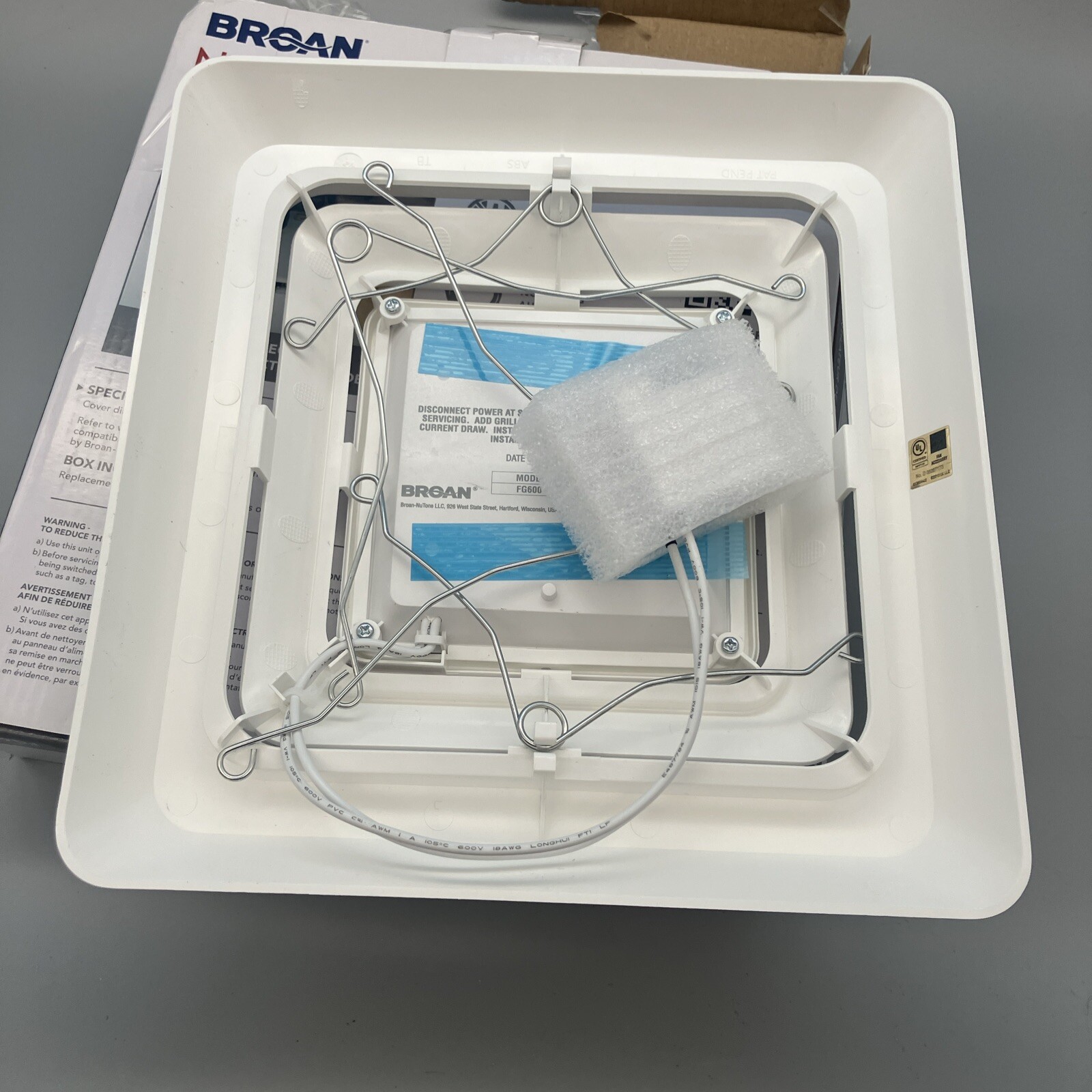 Broan NuTone FG600 LED Light & Grill Bath Vent Fan Upgrade Kit. | eBay