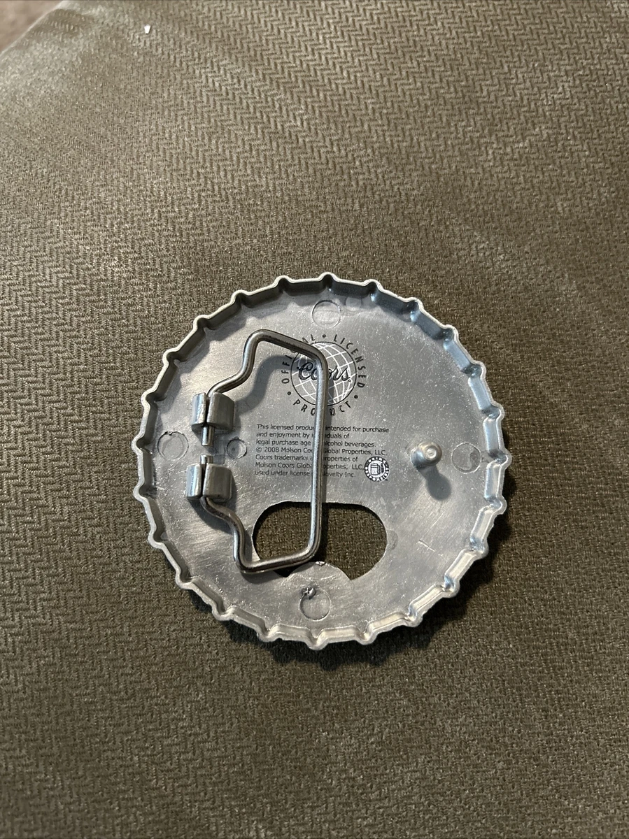 Coors Light Beer Promo Belt Buckle Bottle Cap Opener 2008 eBay