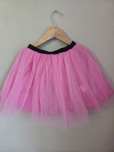Kid's Tutu Skirt Mesh A-line Tulle Bottom Pink Youth Size 6-7
