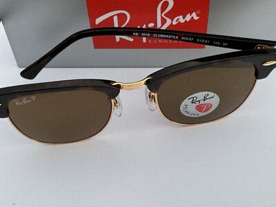 New Ray-Ban RB3016 902/57 CLUBMASTER Havana Frame Polarized Brown