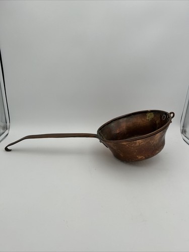 Antique Vintage Large Heavy Copper Brass Stainer Spoon 24” - Picture 2 of 10