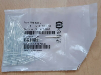 Harting Han D Crimp Contact Stift 1 mm² versilbert R15-STI-C 09150006102 100St.