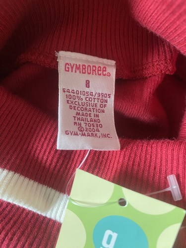 GYMBOREE Red Long Sleeve Turtleneck Dress with Fuzzy Heart Girl's Size 8 Vintage - Picture 6 of 8