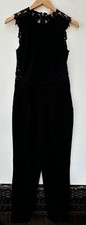 Rebecca Taylor Jumpsuit 2 Black Lace Sleeveless Party Cocktail