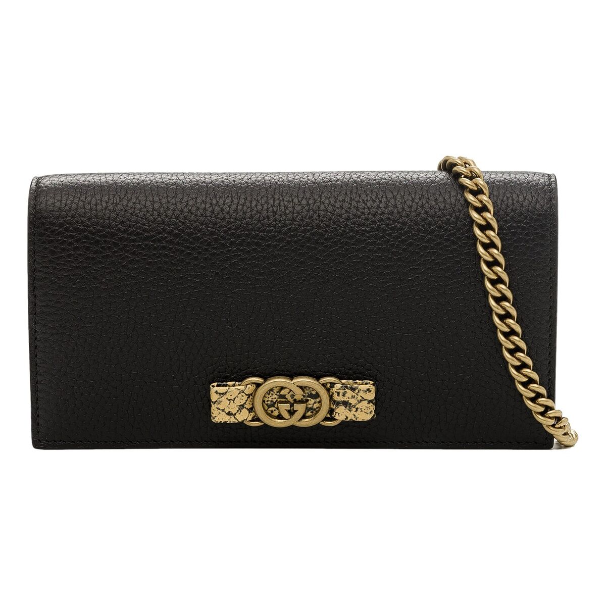 Gucci Interlocking Double G Python Leather Bow Chain Wallet Gucci Interlocking Double G Python Leather Bow Chain Wallet