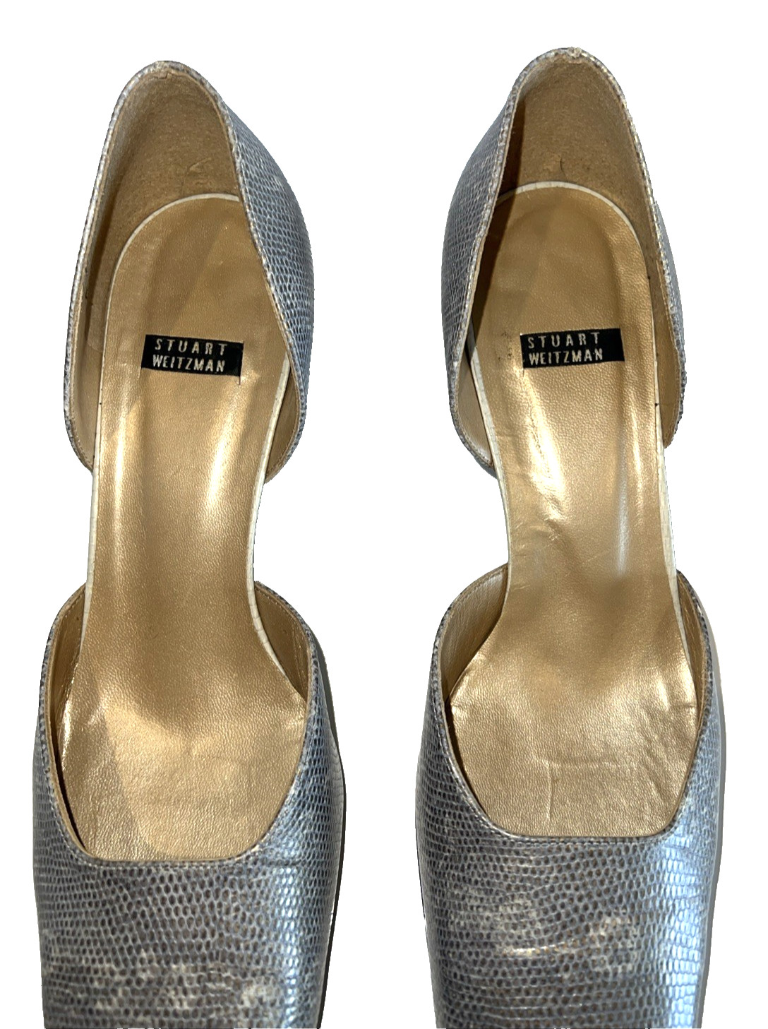 Stuart Weitzman Square Toe Cutout Block Heels Siz… - image 3