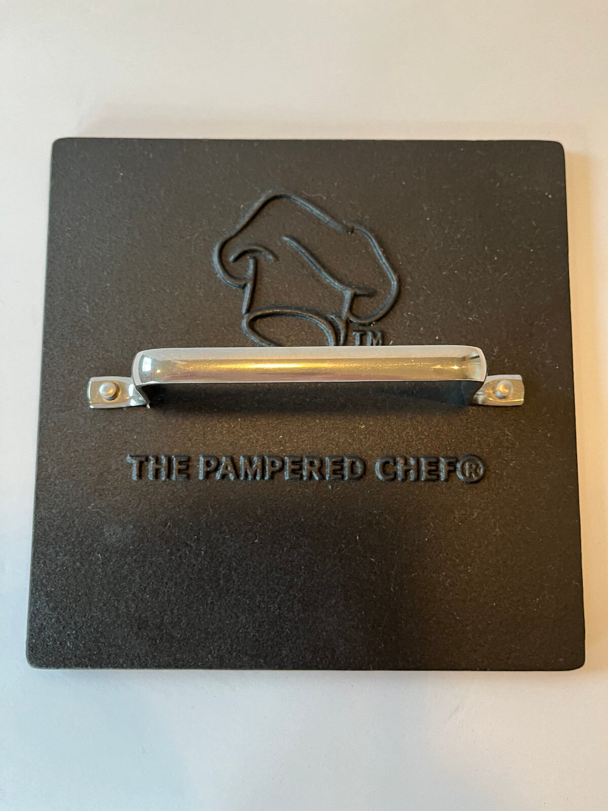 PAMPERED CHEF Grill Press Cast Iron Heavy Duty Panini Sandwich Burger