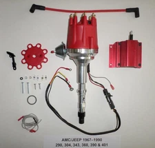 small cap for JEEP AMC 290 304 343 360 390 401 Red HEI Distributor + 50K COIL