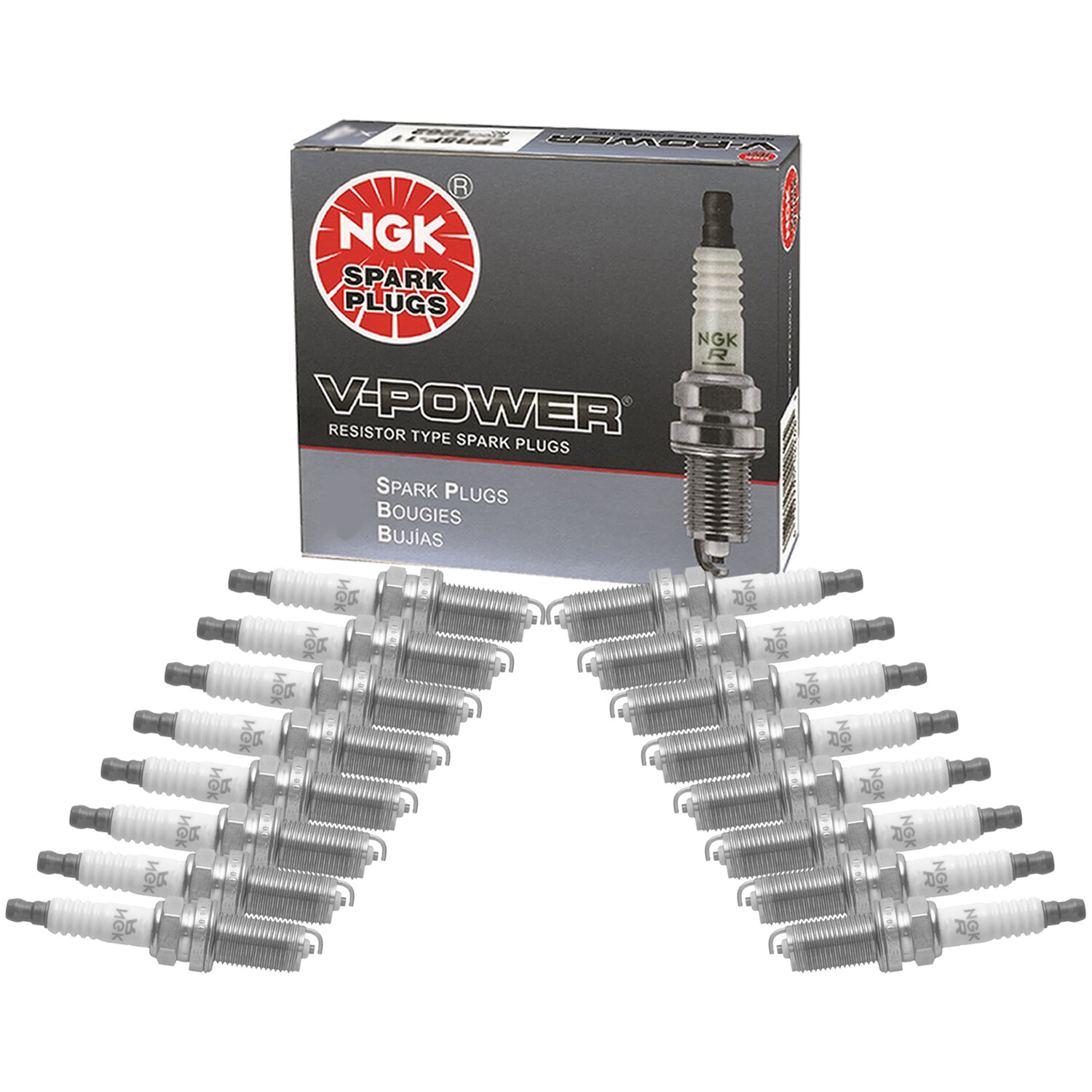 NGK Set of 16 Nickel V-Power Spark Plugs For Ram 2500 3500 4500 5500 6.4 V8