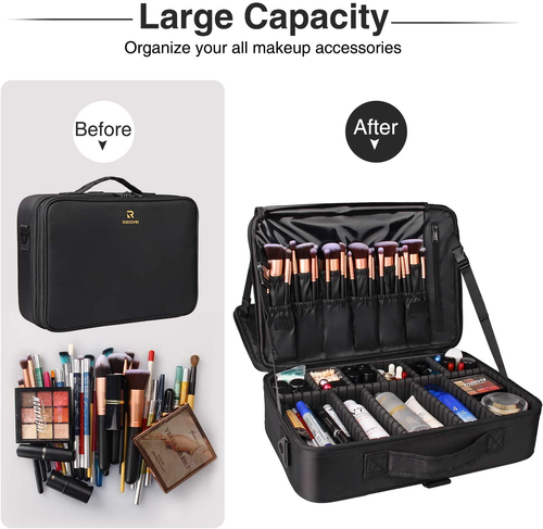 Makeup Case Large Makeup Bag Professional Train Case 16.5 Inches Travel Cosmetic - Bild 3 von 12