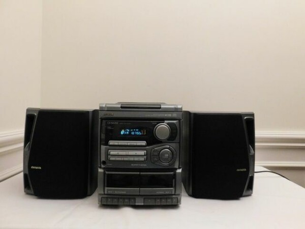 Vtg Aiwa Shelf Stereo System Super Tbass CX Na202 CD Dual Cassette ...