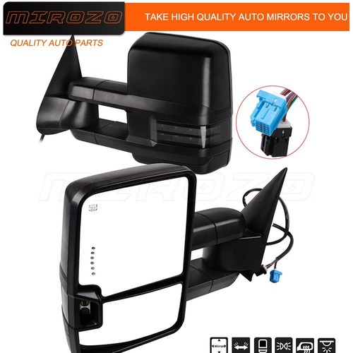 For 2003-2007 Chevy Silverado GMC Towing Mirrors Power Heated Signal Light Pair - Picture 2 of 11