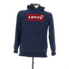 Levi's Boys's Blue Embossed Logo Pullover Hoodie Sweatshirt - Size XL