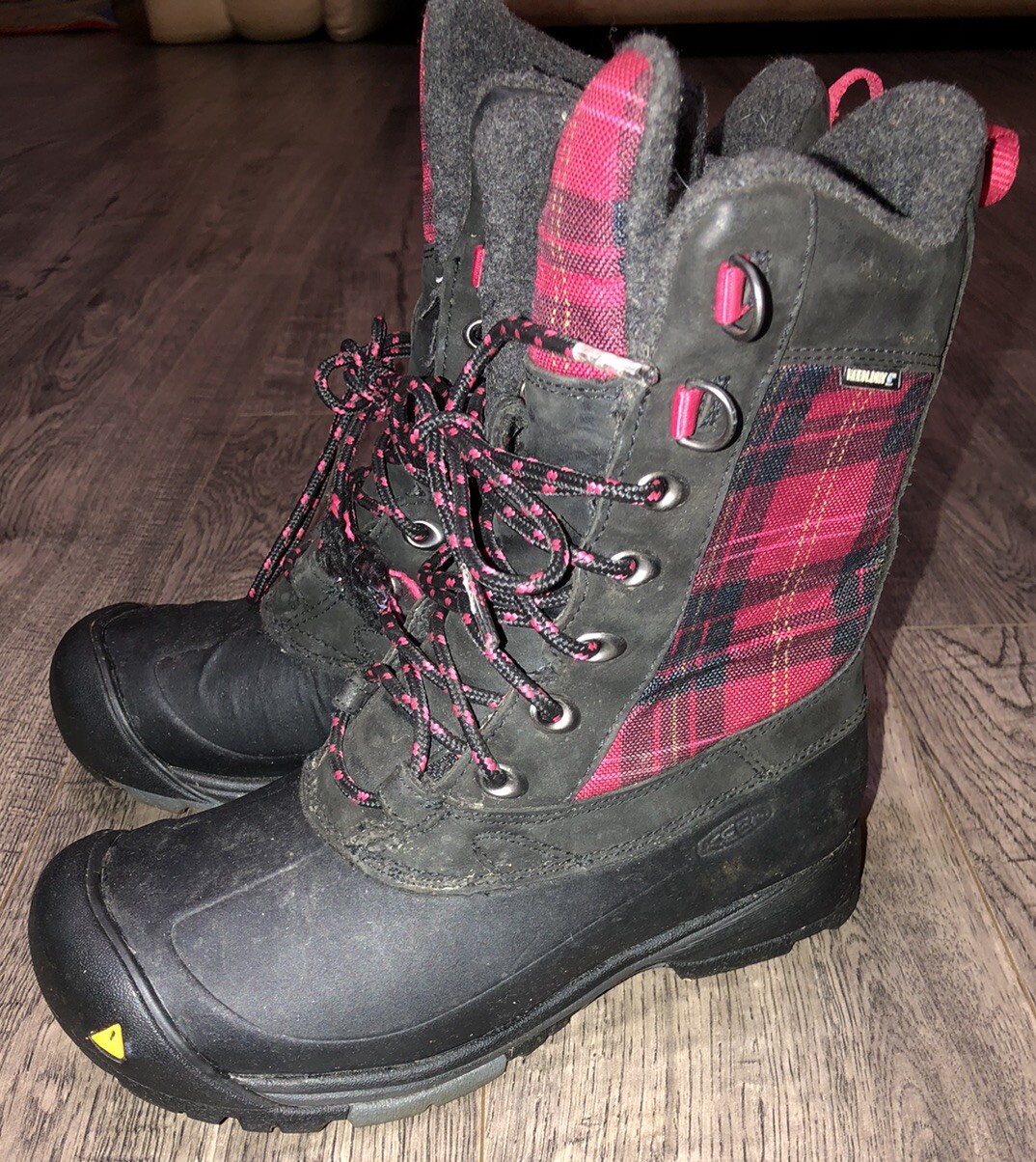 Stivali invernali Keen Dry Snowden neri a quadretti rossi stringati taglia 5 donna